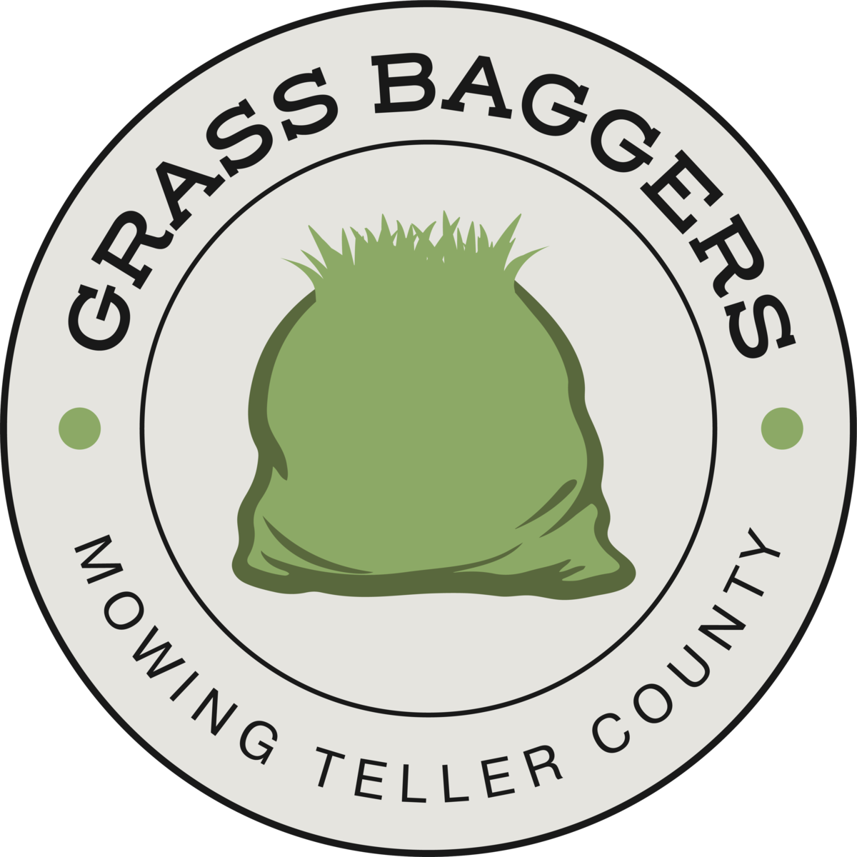 Grass Baggers Mowing